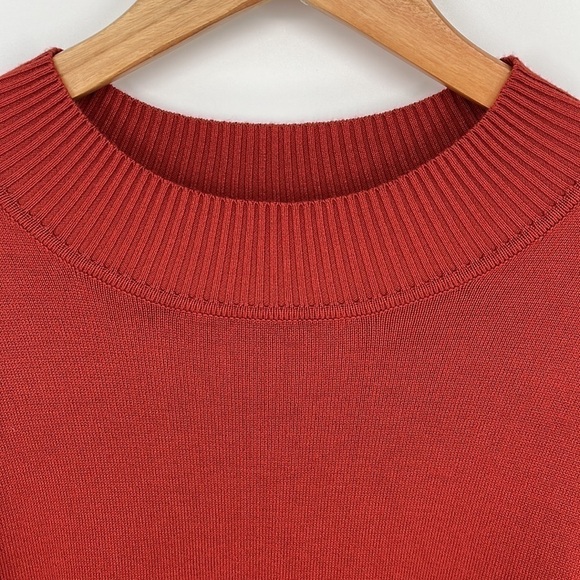 Blue Orchid Belted Mock Neck Midi Dress Rust Orange Plus Size 2XL New with tags! - Picture 3 of 14